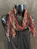 Boho style scarf in autumn dark shades, funky scarves