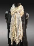 Bohemian style fashion Scarf in neutrals cream white, cowgirl fashion