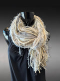 Bohemian style fashion Scarf in neutrals cream white, cowgirl fashion