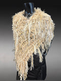 Knit Boho Chic Poncho in winter white and cream, boho style clothing