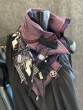 Street style couture purple black neck cowl, eco-friendly fashion