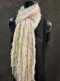 Bohemian style fashion Scarf in neutrals cream white, cowgirl fashion
