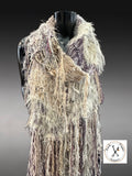 Women ivory boho shawl, Knit Fringed Scarf, bohemian, fur scarves