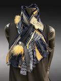 Boho couture eco-friendly fabric scarf, pull-through scarf, pop culture scarf