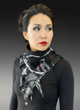 Street style couture black white neck cowl, eco-friendly fashion, pop culture fashion