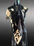 Freeform avant garde black pull/over poncho, designer crop sweatshirt