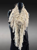 Lightweight ivory boho style scarf, elegant wrap Scarf