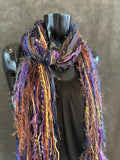 Boho Indie style art scarf,  jewel tone scarf