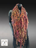 Knit boho statement poncho, fringed luxury artisan autumn color poncho, indie clothing