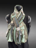 Boho couture eco-friendly fabric scarf, pull-through scarf, pop culture scarf