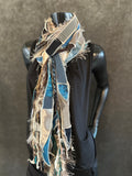 Shreds Fringie Scarf, animal print scarf, boho chic scarf