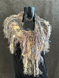 Luxury knit artisan fringe cowl with snaps, Indie capulet, bohemian inspired fashion,