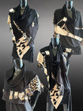 Freeform avant garde black pull/over poncho, designer crop sweatshirt