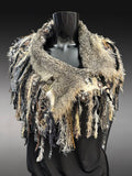 Luxury Fur Collar Statement Cowl, Artisan Fiber Rustic Boho Wrap, game of thrones collar