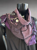 Street style couture purple neck cowl, eco-friendly fashion