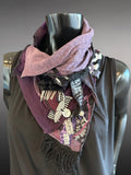 Street style couture purple black neck cowl, eco-friendly fashion