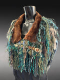 Luxury  fischer fur collar poncholette with clasp, couture avant garde fashion, game of thrones collar