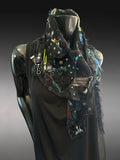 Rebel Wrap - redefined deconstructed edgy couture fabric neck cowl scarf, street style, post apoc wrap scarf