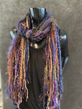 Boho Indie style art scarf,  jewel tone scarf