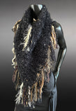 Knit Black Fringed poncho, game of thrones