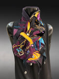 Boho couture fabric scarf, eco-friendly fashion, pop culture scarf