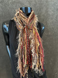 Fringie scarf in burgundy beige shades, Fringe Scarf, bohemian style, boho chic