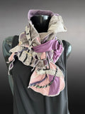 Boho couture fabric scarf, free form scarf, bohemian fashion