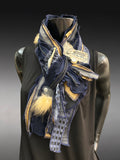 Boho couture eco-friendly fabric scarf, pull-through scarf, pop culture scarf