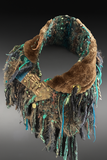 Luxury fur poncholette with clasp, couture avant garde fashion, game of thrones collar