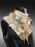 Bohemian style couture gray beige neck cowl, eco-friendly fashion