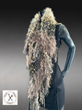 Hand Knit boho style Poncho, Fringed cowgirl style poncho, shoulder wrap.