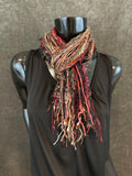 Boho style scarf in autumn dark shades, funky scarves