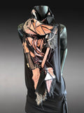 Hippie couture fabric scarf, avant garde scarf, bohemian fashion