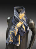 Boho couture eco-friendly fabric scarf, pull-through scarf, pop culture scarf