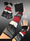 Fabric knit upcycled arm warmers, wrist cuffs, fabric fingerless gloves, upcycled sweater sleeves, Katwise arm warmers, fingerless mittens