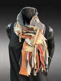 Boho couture eco-friendly fabric scarf, pull-through scarf, pop culture scarf