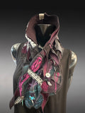 Boho couture fabric scarf, eco-friendly fashion, pop culture scarf