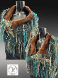 Luxury  fischer fur collar poncholette with clasp, couture avant garde fashion, game of thrones collar