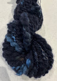 Hand spun chunky yarn, navy blue knitting yarn