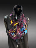 Boho couture fabric scarf, eco-friendly fashion, pop culture scarf