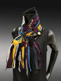 Bold jewel tone and black couture eco-friendly fabric scarf, avant garde scarf (Copy)