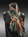 Boho couture eco-friendly fabric scarf, pull-through scarf, pop culture scarf