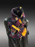 Boho couture fabric scarf, eco-friendly fashion, pop culture scarf
