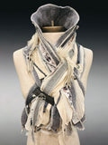 Boho couture eco-friendly fabric scarf, pull-through scarf, pop culture scarf