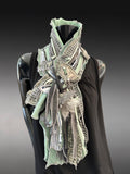 Boho couture eco-friendly fabric scarf, pull-through scarf, pop culture scarf