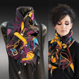 Boho couture fabric scarf, eco-friendly fashion, pop culture scarf