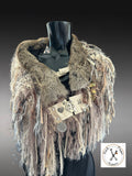 Luxury fur poncholette with clasp, couture avant garde fashion, game of thrones collar