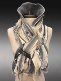 Boho couture eco-friendly fabric scarf, pull-through scarf, pop culture scarf