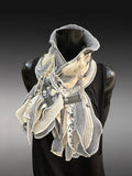 Boho couture eco-friendly fabric scarf, pull-through scarf, pop culture scarf