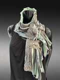 Boho couture eco-friendly fabric scarf, pull-through scarf, pop culture scarf